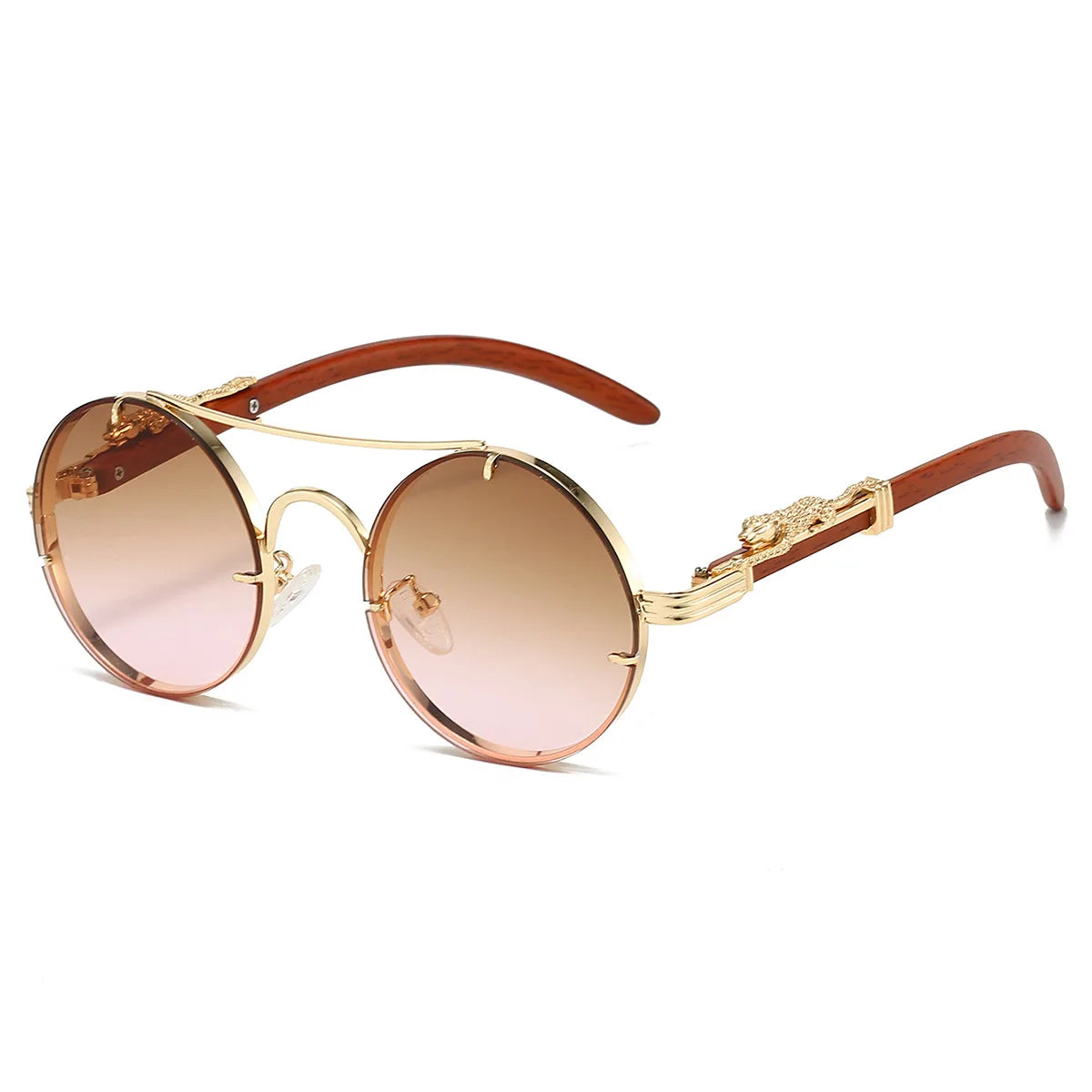 Lumière Round Sunglasses — Double Bridge UV400 Gradient