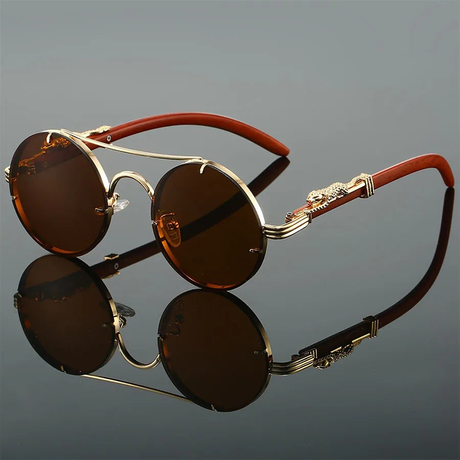 Lumière Round Sunglasses — Double Bridge UV400 Gradient