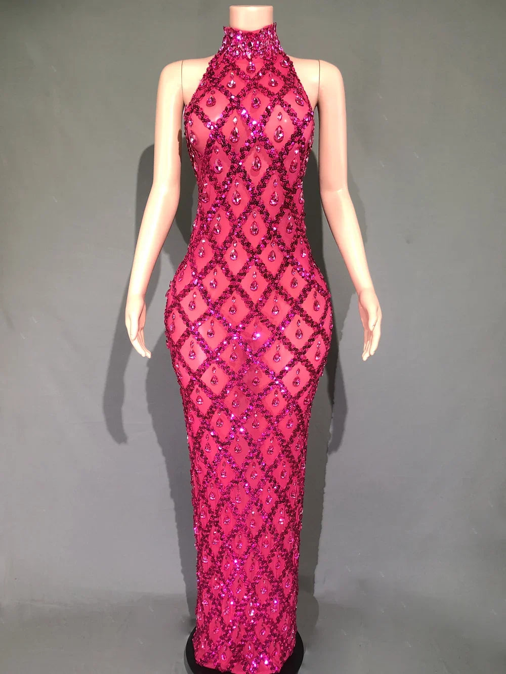 Lumière Rhinestone Mesh Dress — Sparkle Evening Gown