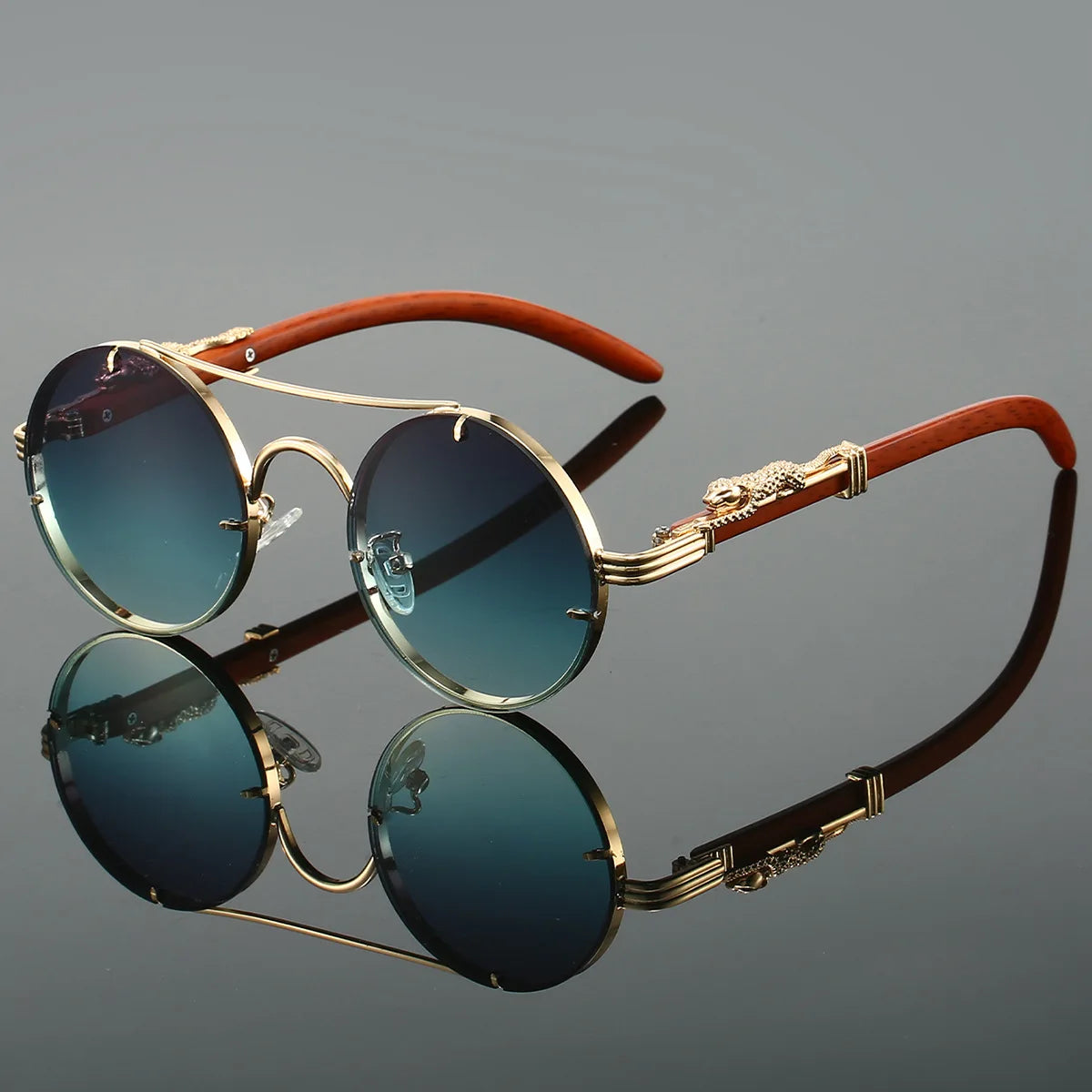 Lumière Round Sunglasses — Double Bridge UV400 Gradient