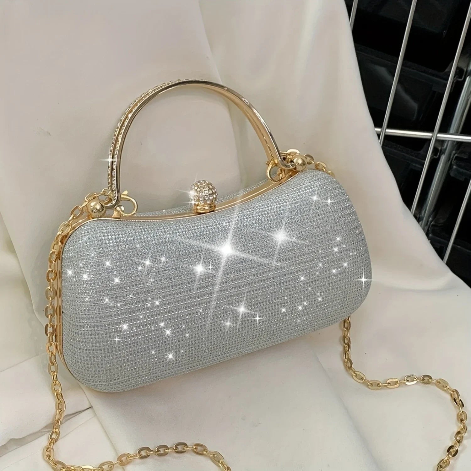 Luxury Crystal Embellished Mini Clutch