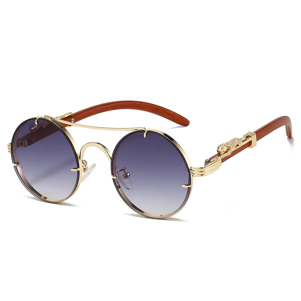 Lumière Round Sunglasses — Double Bridge UV400 Gradient