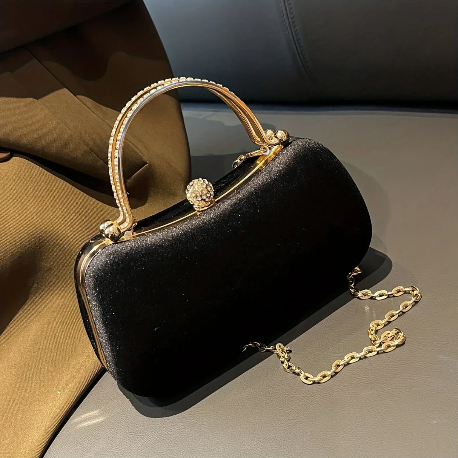 Luxury Crystal Embellished Mini Clutch
