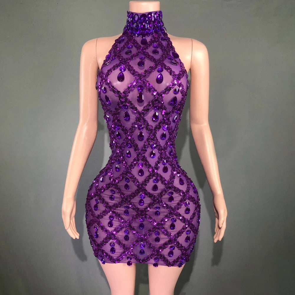 Lumière Rhinestone Mesh Dress — Sparkle Evening Gown