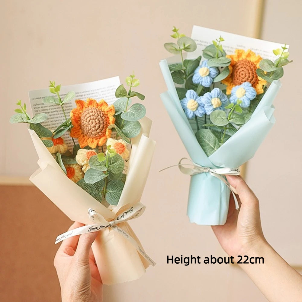 Crochet Sunflower & Daisy Bouquet — Handmade Eternal Bloom