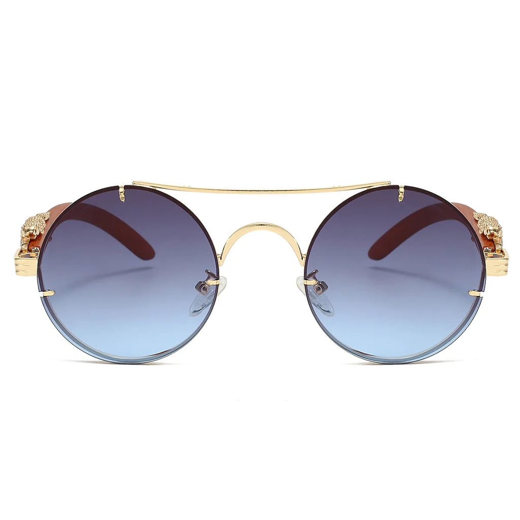 Lumière Round Sunglasses — Double Bridge UV400 Gradient