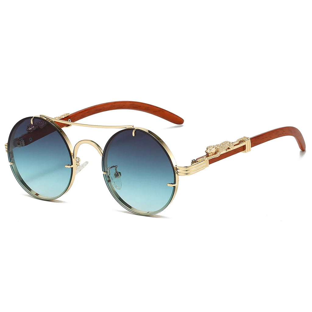 Lumière Round Sunglasses — Double Bridge UV400 Gradient