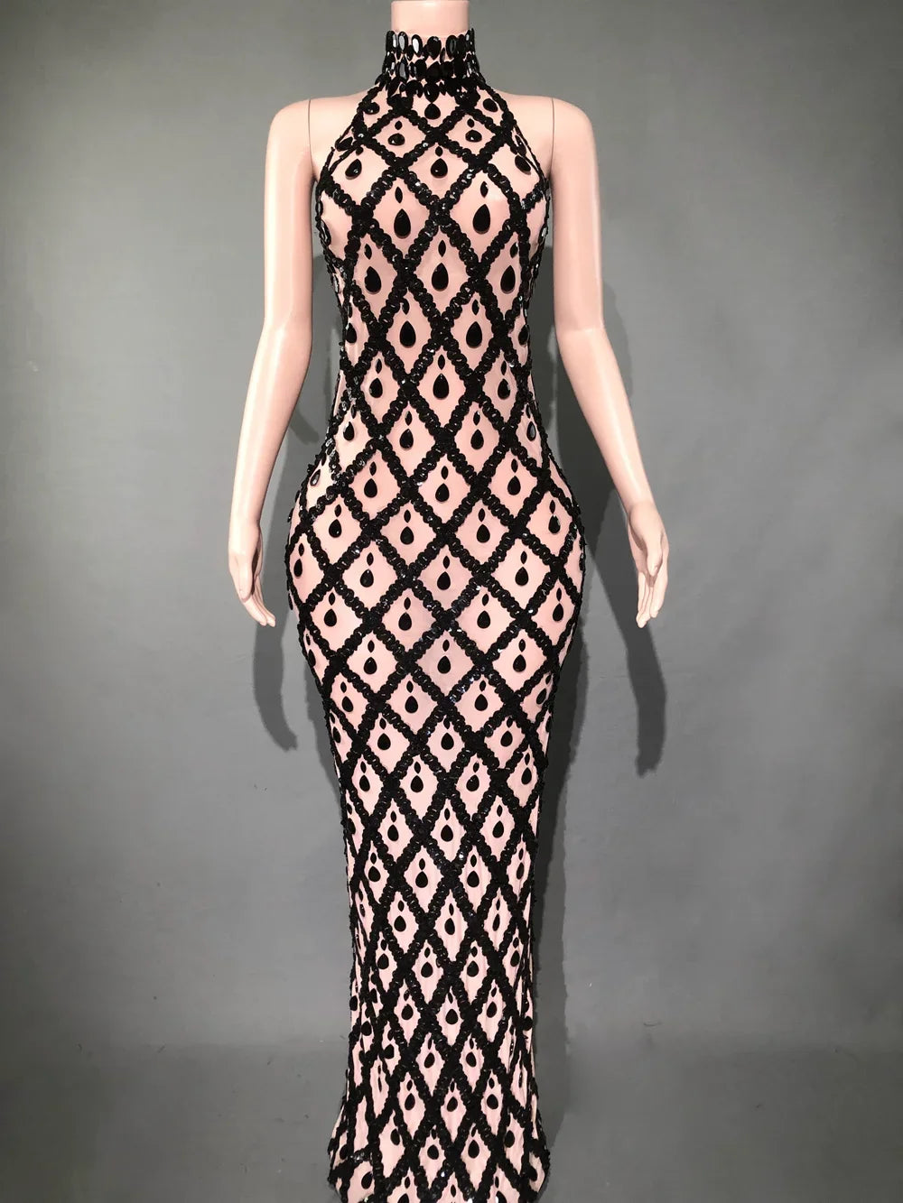 Lumière Rhinestone Mesh Dress — Sparkle Evening Gown