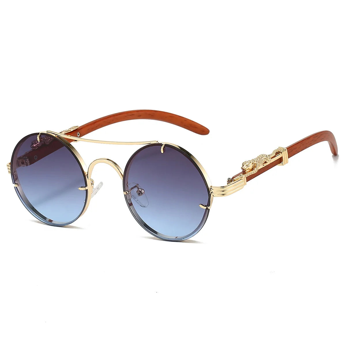 Lumière Round Sunglasses — Double Bridge UV400 Gradient