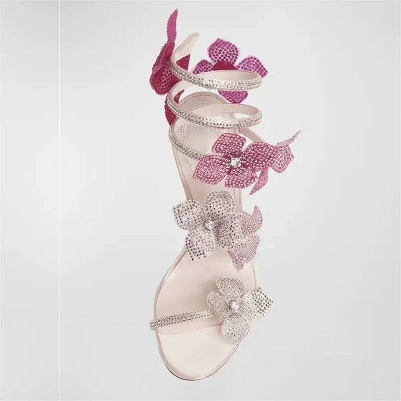 Crystal Stiletto Sandal — Ankle Strap High Heel