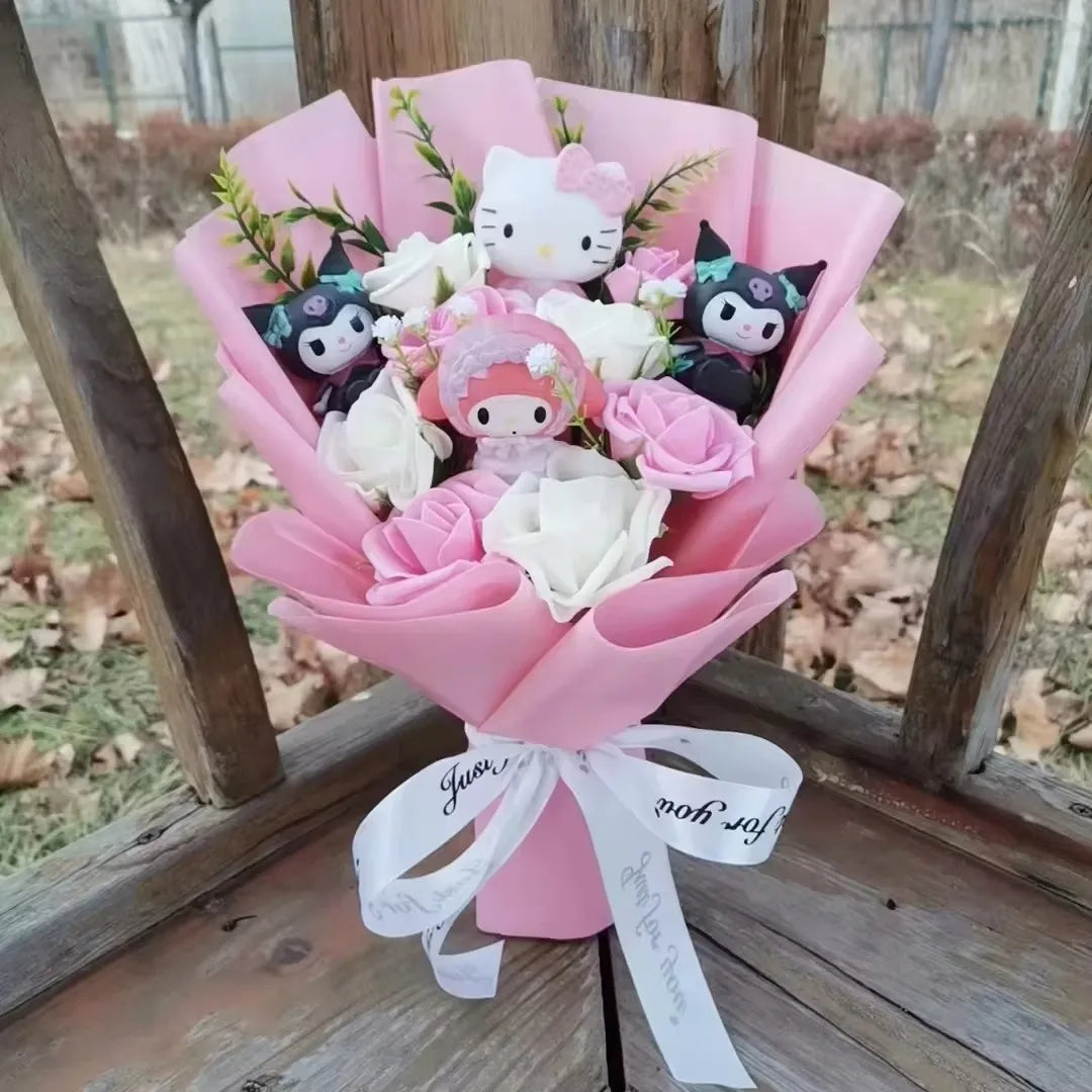 Hello Kitty Plush Rose Bouquet — Kawaii Gift Collection