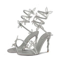 Crystal Stiletto Sandal — Ankle Strap High Heel