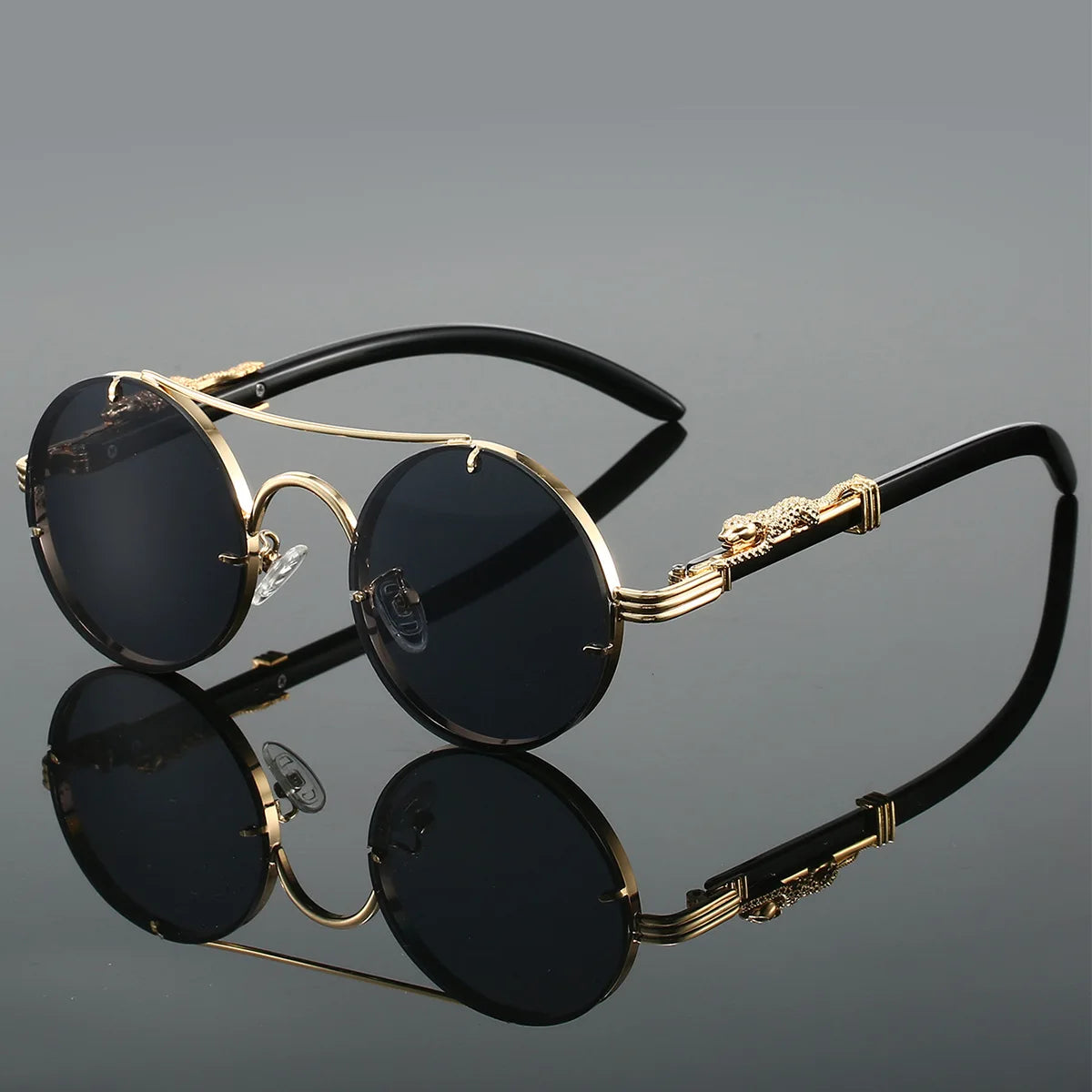 Lumière Round Sunglasses — Double Bridge UV400 Gradient