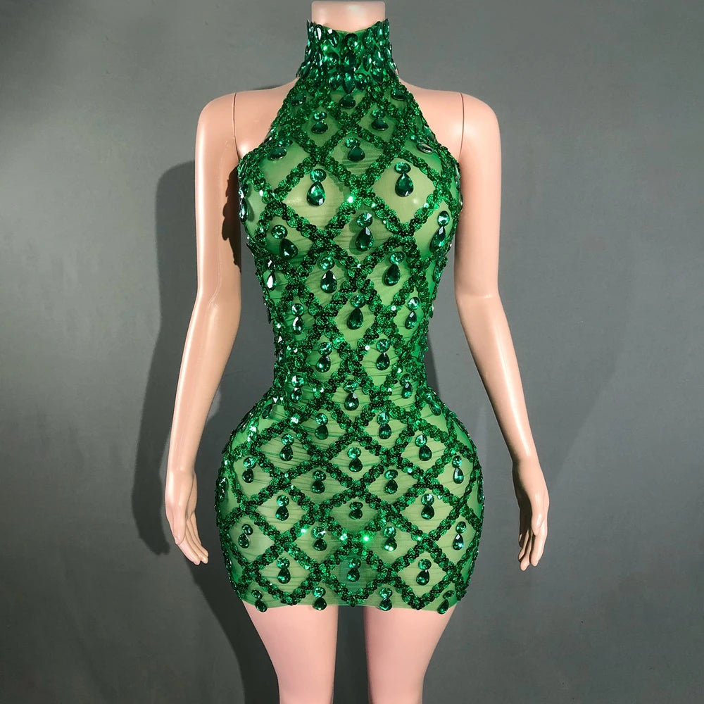 Lumière Rhinestone Mesh Dress — Sparkle Evening Gown