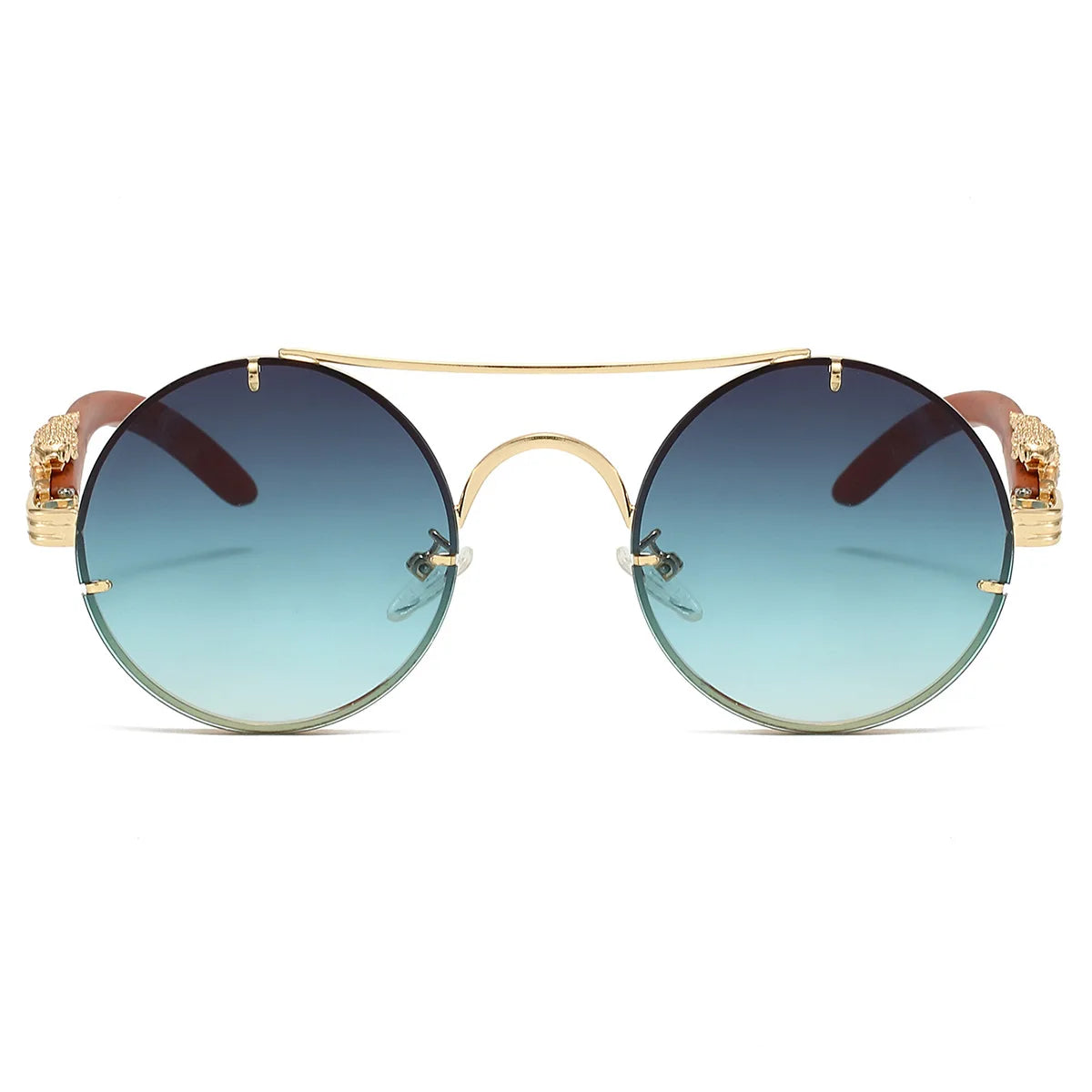 Lumière Round Sunglasses — Double Bridge UV400 Gradient