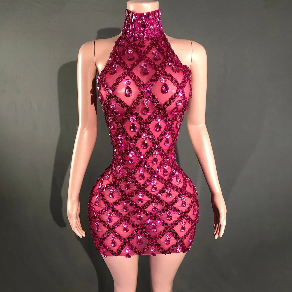 Lumière Rhinestone Mesh Dress — Sparkle Evening Gown