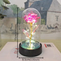 Glass Dome Rose Lamp — Eternal Foil Flower