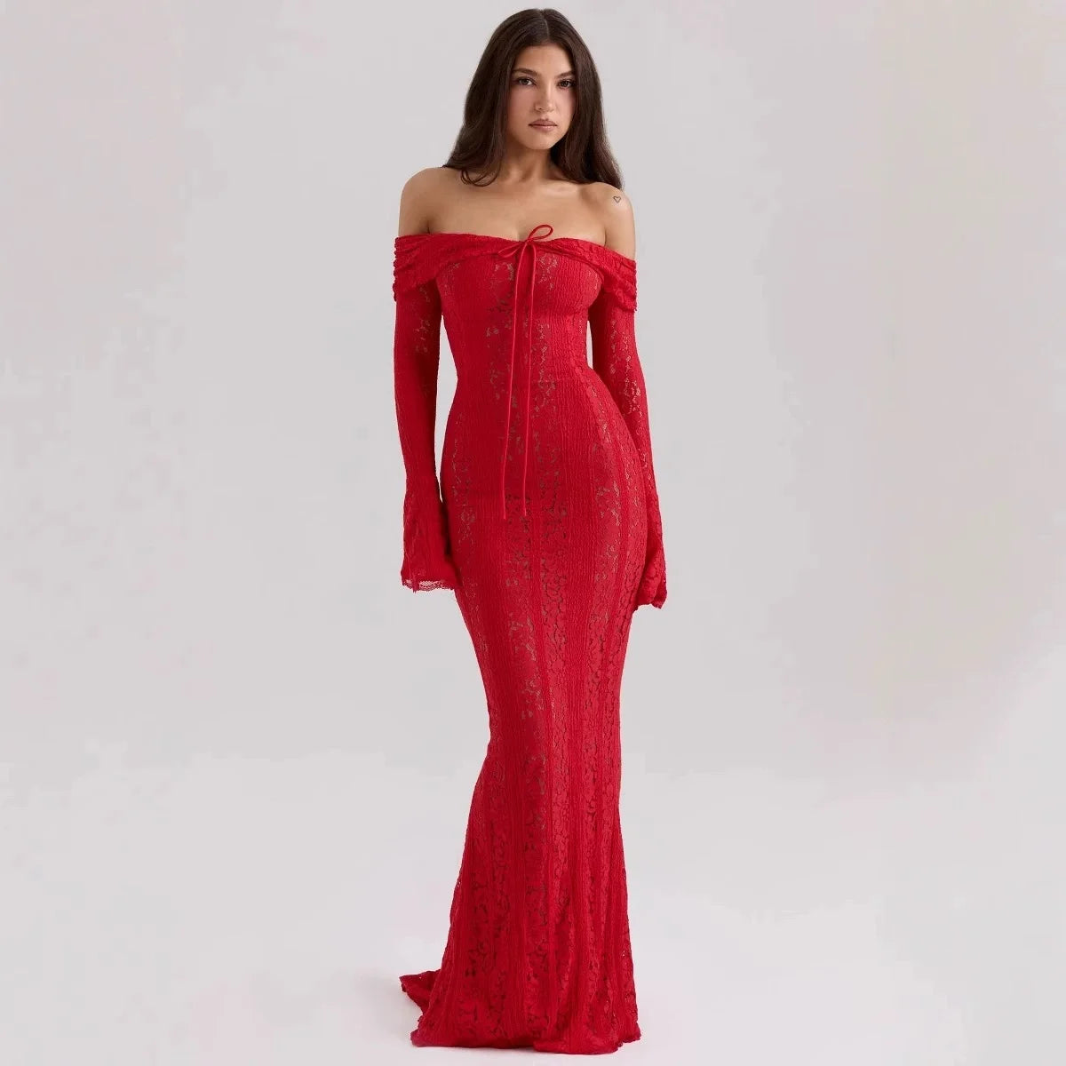 Luxe V-Neck Evening Gown — Slim Fit Prom & Weddings