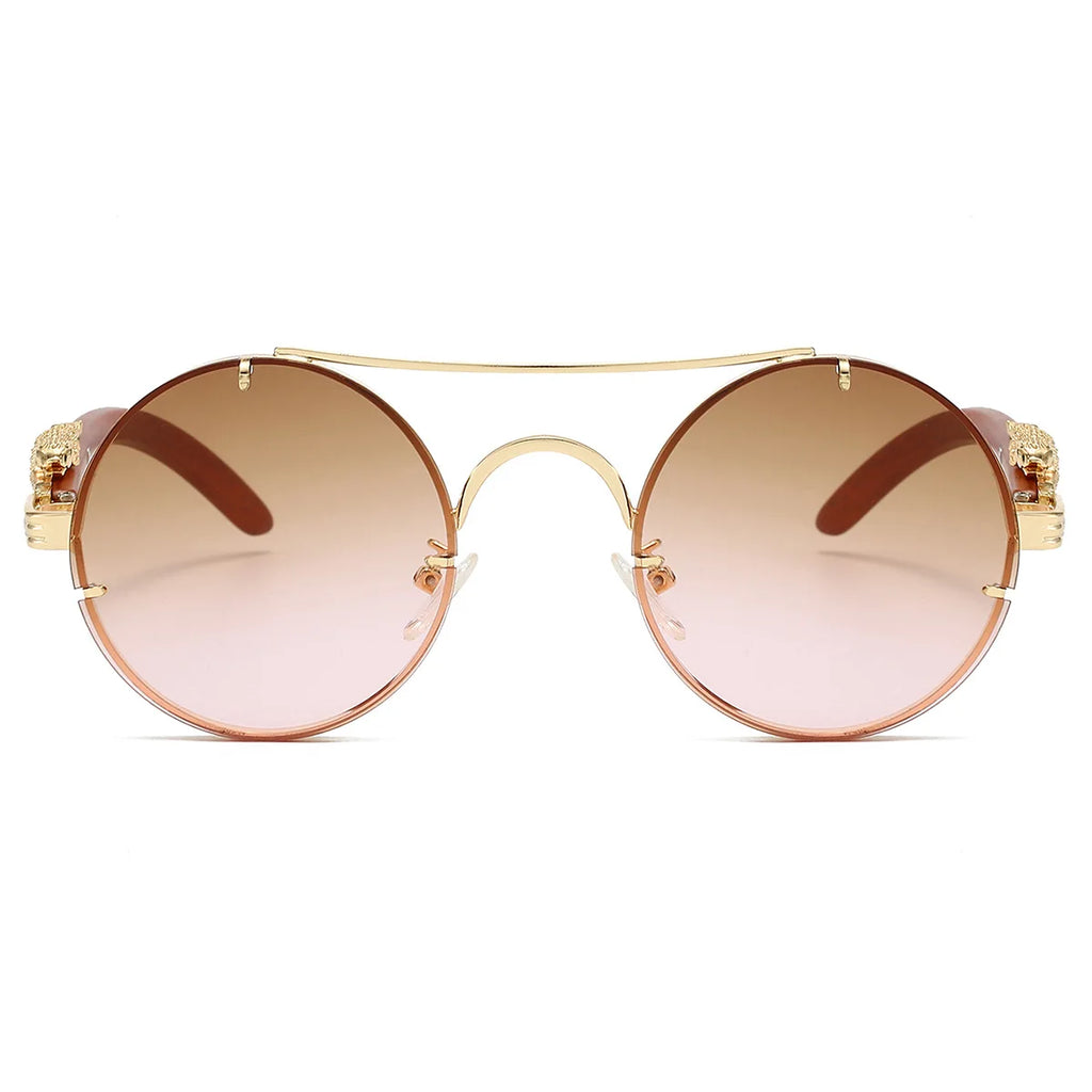 Lumière Round Sunglasses — Double Bridge UV400 Gradient