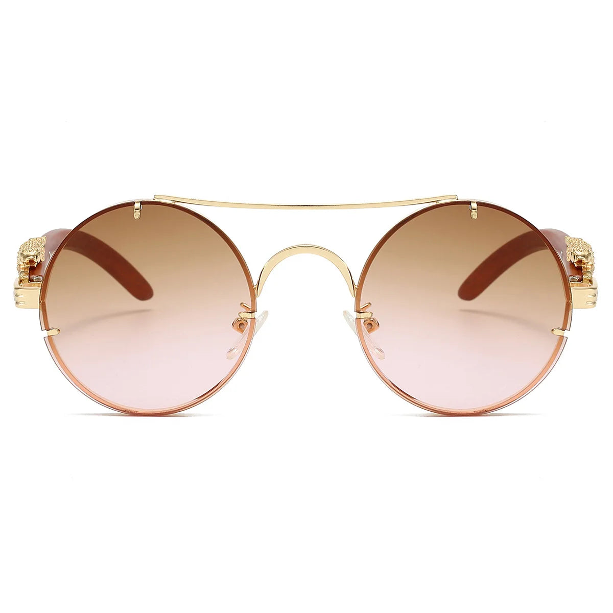 Lumière Round Sunglasses — Double Bridge UV400 Gradient