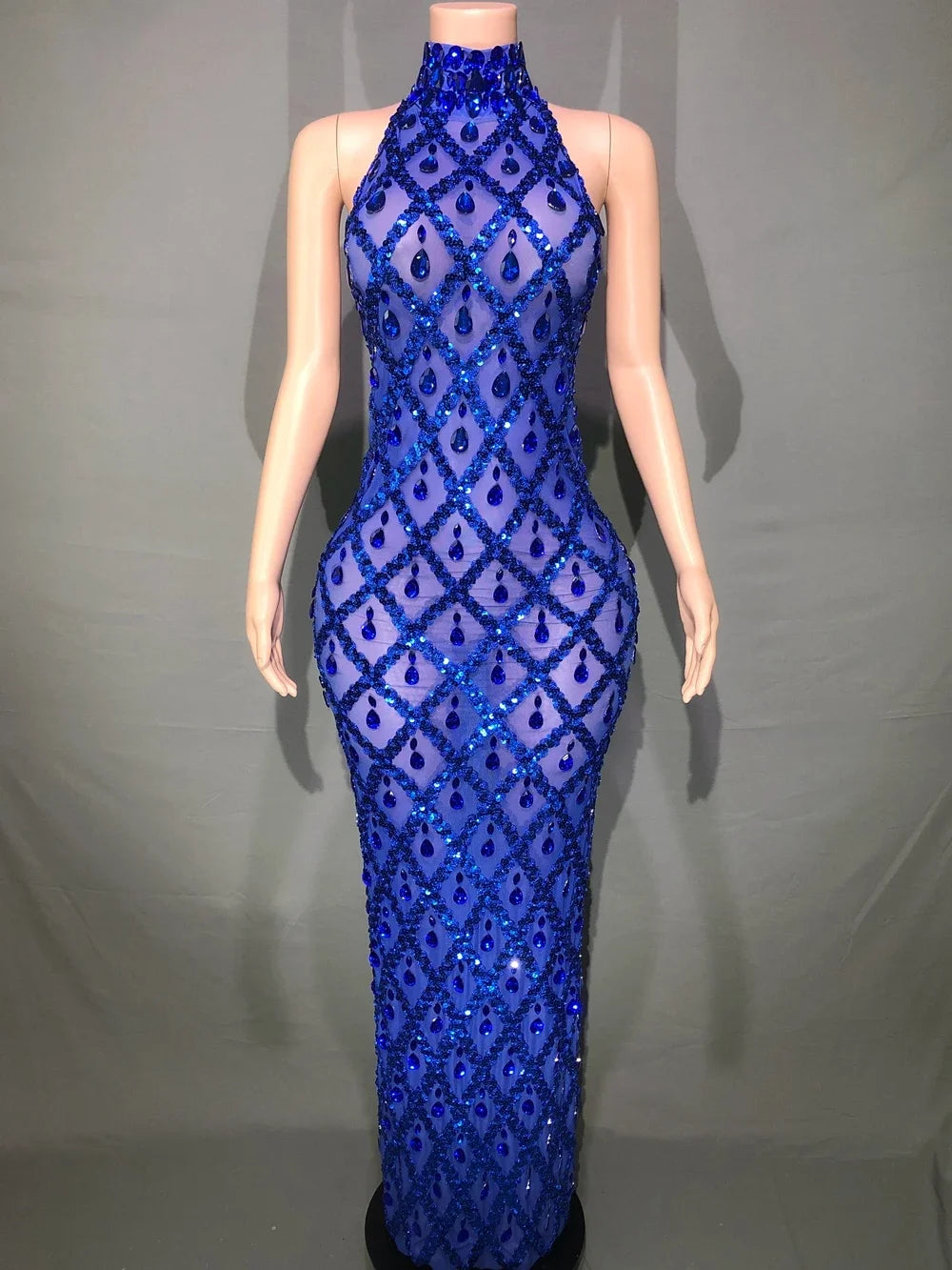 Lumière Rhinestone Mesh Dress — Sparkle Evening Gown