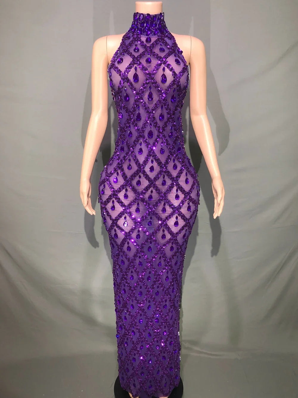 Lumière Rhinestone Mesh Dress — Sparkle Evening Gown