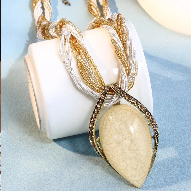 Ethnic Luxe Choker Necklace — Handcrafted Beaded Chain
