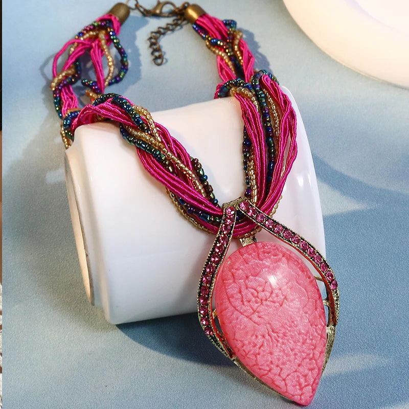 Ethnic Luxe Choker Necklace — Handcrafted Beaded Chain