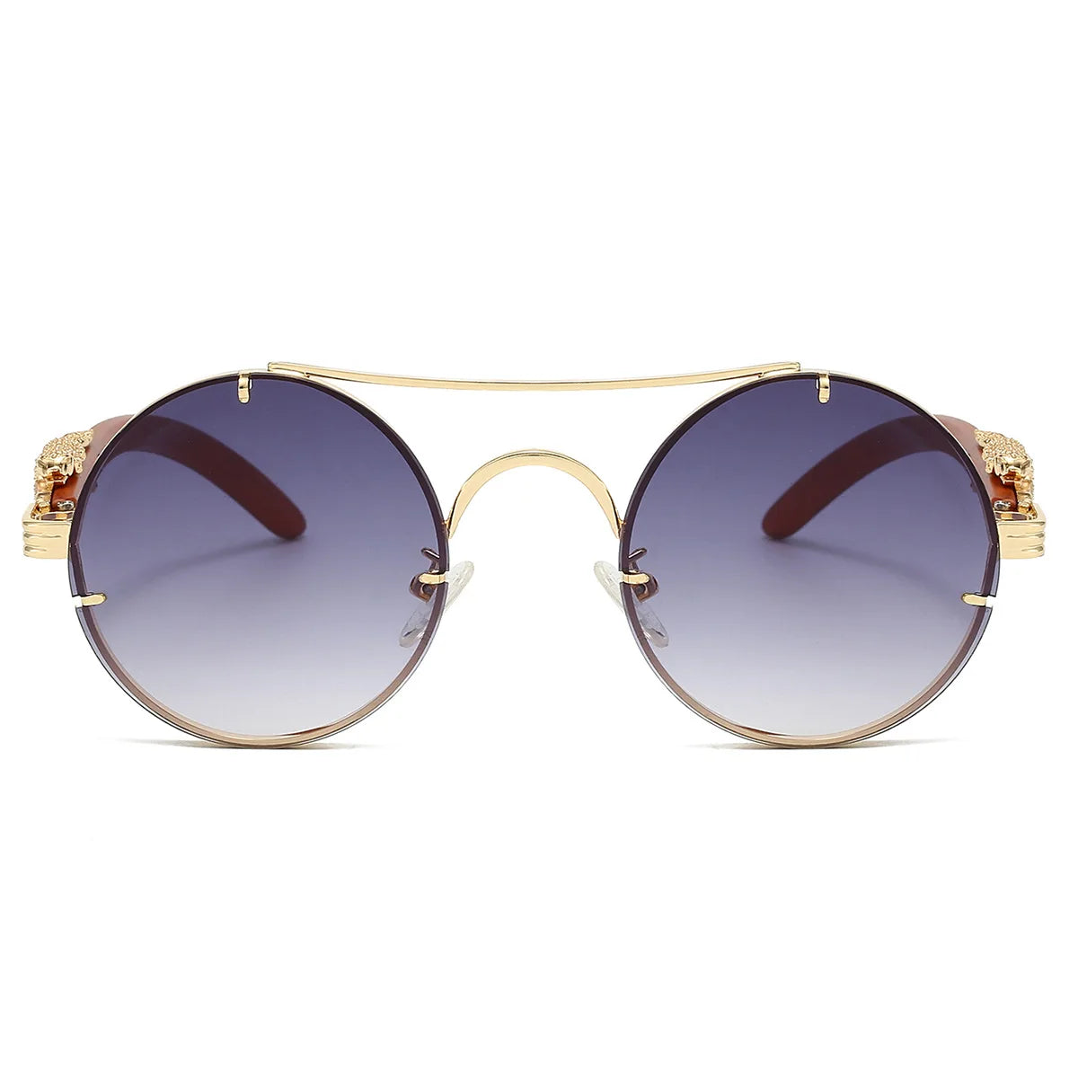 Lumière Round Sunglasses — Double Bridge UV400 Gradient