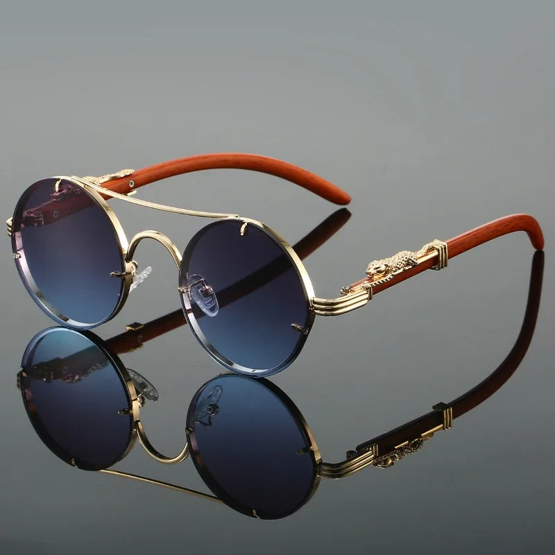 Lumière Round Sunglasses — Double Bridge UV400 Gradient